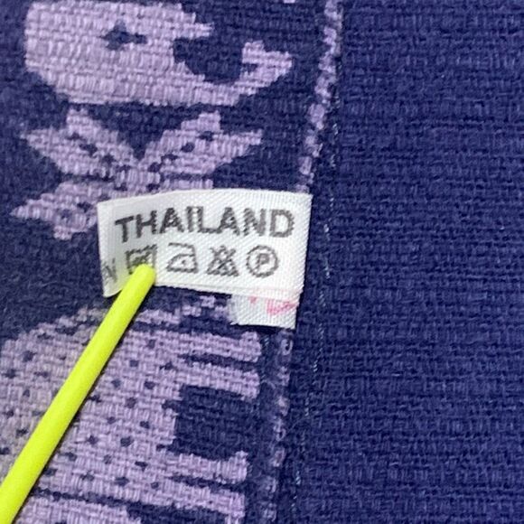 Adult Size Medium Elephant Print Woven‎ Pullover Top Purple Short Sleeve Hippie - Picture 3 of 6